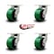 Service Caster 6'' Extra Heavy Duty Green Poly on Cast Iron Wheel Swivel Caster , 4PK CRAN-SCC-KP92S630-PUR-GB-4 - alternate 4